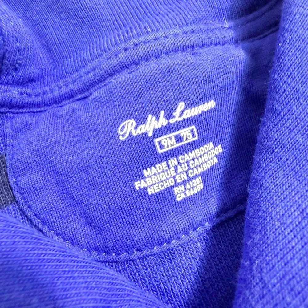 Ralph Lauren Baby Boys French‎ Rib Striped Footed Coverall Size 9M